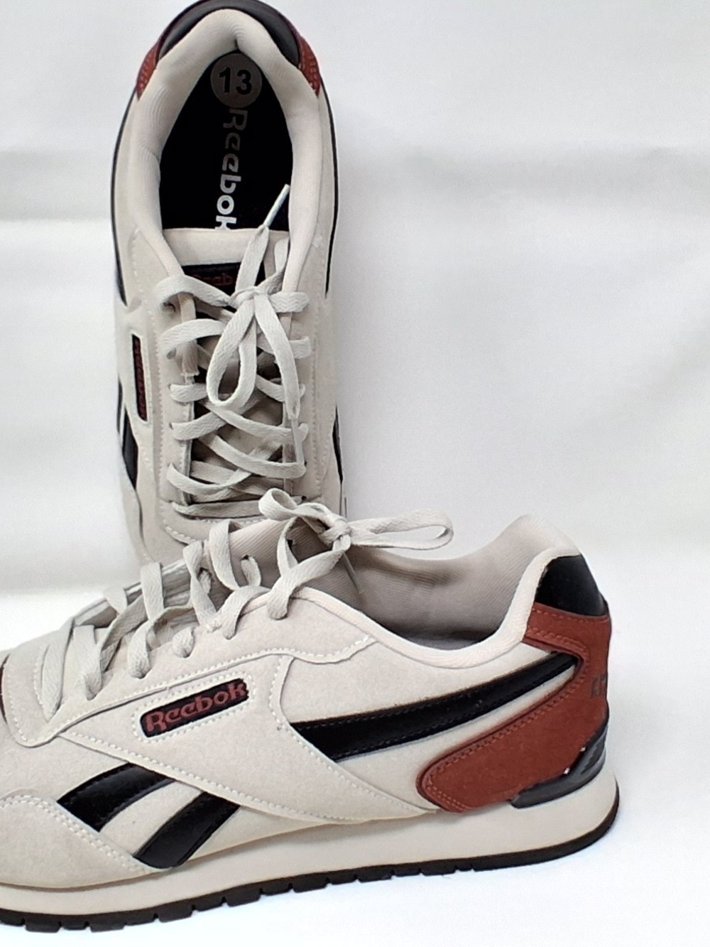 Reebok Men's Beige, Black & Brown Retro Low-Top Sneaker